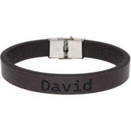 Ewena Kožený náramek hnědý se jménem David