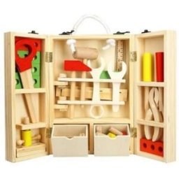 Teddies Nářadí dřevo 30ks v dřevěném kufříku