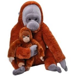 Wild Republic Plyšová samice s mládětem – orangutan, 76 cm