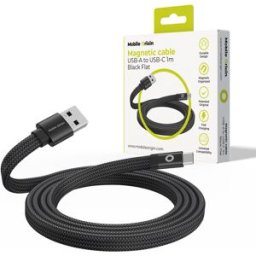 Mobile Origin Magnetic Flat Patented Original Cable USB-A to USB-C 1m, Black