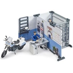 Bruder 62732 BWORLD Policejní stanice s policistou, zločincem a motorkou