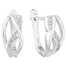 EVOLUTION GROUP 11243.1 crystal zircon náušnice kroužek ag (AG 925/1000; 2,5 g)