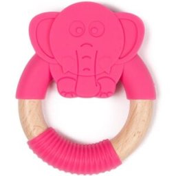 Bo Jungle kousátko B-Teether Animal Wood Pink Elephant