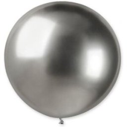 GoDan Balónky chromované 5 ks stříbrné lesklé - Silvestr - 80 cm