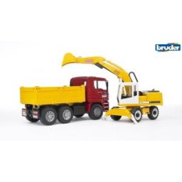 Bruder MAN TGA Nákladní auto s Liebherr bagrem