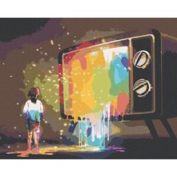 zuty Barevné světlo z televize, 40×50 cm, vypnuté plátno na rám