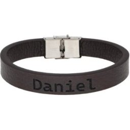 Ewena Kožený náramek hnědý se jménem Daniel