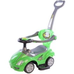 Baby Mix Dětské odrážedlo s vodící tyčí 3v1 Mega Car zelené