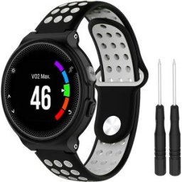 BStrap Silicone Sport na Garmin Forerunner 235, černý / světle šedý