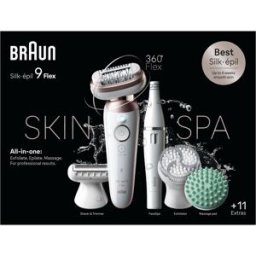 Braun Silk·épil 9 Flex 9-580 3D SkinSpa, Bílý/Zlatý