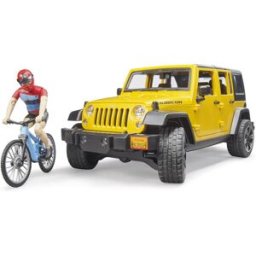 Bruder 02543 Jeep Wrangler s horským kolem a cyklistou