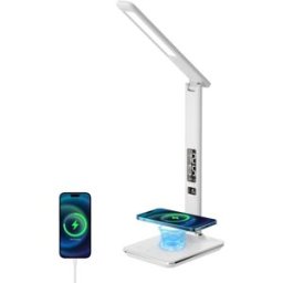 Immax KINGFISHER LED Qi s bezdrátovým nabíjením a USB, bílá