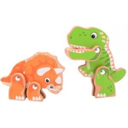 Jouéco Sada dřevěných dinosaurů 2ks 12m+