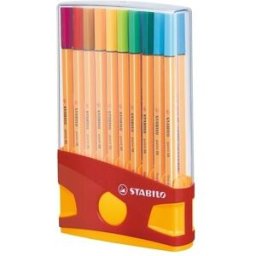 STABILO point 88 ColorParade pouzdro červená/oranžová 20 barev