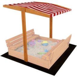 Baby Mix Stříška pro dětské pískoviště 120 × 120 cm, červeno-bílá