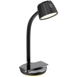 Immax PERLA LED, Qi bezdrátové nabíjení, černá + šedý a kovový detail