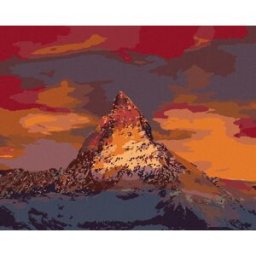 zuty Západ slunce na horách, 80×100 cm, vypnuté plátno na rám