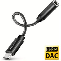 AXAGON ADA-HC, Hi-Res DAC audio adapter, 384kHz/32bit stereo, USB-C to 3.5mm jack