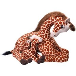 Wild Republic Plyšová samice s mládětem – žirafa, 76 cm