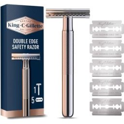 KING C. GILLETTE Double Edge holicí strojek + hlavice 5 ks