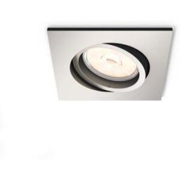 Philips Donegal podhledové svítidlo GU10 1 × 5,5 W, bez zdroje, hranaté, 9 cm, IP20, matně chromové