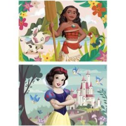 Educa Borras EDUCA Dřevěné Disney princezny: Vaiana a Sněhurka 2 × 50 dílků