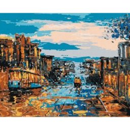 zuty Doprava v San Franciscu, 40×50 cm, bez rámu a bez vypnutí plátna