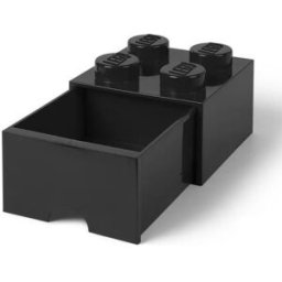 Lego stolní box 4 se zásuvkou - černá