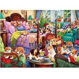 ANATOLIAN Puzzle Zvířata 1000 dílků - Pejsci v posteli