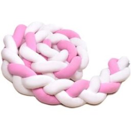 T-TOMI Pletený mantinel 220 cm White + Pink
