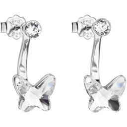 EVOLUTION GROUP 31247.1 dvojité dekorované krystaly Swarovski® (Ag925/1000, 0,7 g, bílé)