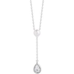 Preciosa Stříbrný náhrdelník Pure Pearl s říční perlou a kubickou zirkonií Preciosa