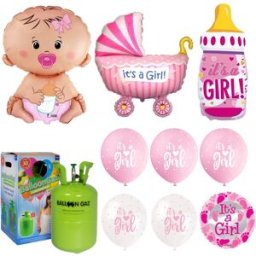 BALLONPUB Helium sada na oslavu narození holčičky -200 L
