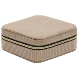 Home Styling Collection Šperkovnice, manšestr 12 × 12 × 5 cm, béžová