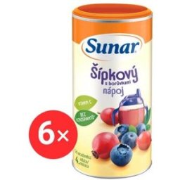 Sunar rozpustný nápoj šípkový s borůvkami 6× 200 g