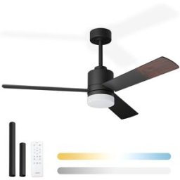 NOATON 14132BBD Canis stropní ventilátor se světlem, černá a tmavě hnědá