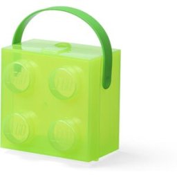 Lego Box s rukojetí – průsvitná zelená