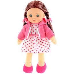 Mikrotrading MIKRO-TRADING Panenka Sofinka hnědovláska 31 cm mrkací měkké tělo na baterie česky mluvící v krabičc