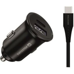 Swissten CL adapér pro Samsung Super Fast Charging 25W + kabel USB-C/USB-C 1.2m black