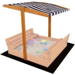 Baby Mix Stříška pro dětské pískoviště 120 × 120 cm, modro-bílá