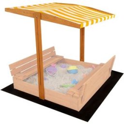Baby Mix Stříška pro dětské pískoviště 120 × 120 cm, žluto-bílá