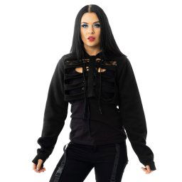 mikina dámská (top) HEARTLESS - RIBCAGE - BLACK - H-RBCG-B