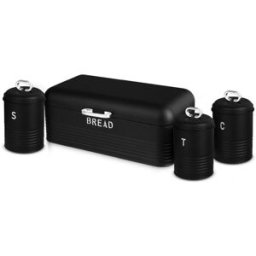 BERLINGERHAUS Chlebovka a dóza na potraviny sada 4 ks Black Silver Collection
