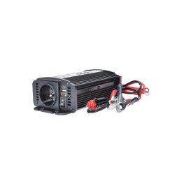 SOLIGHT Měnič napětí 12V/300W, USB 500mA, kovový 10549SO