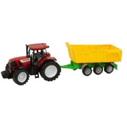 Kruzzel 24711 Traktor s přívěsem 50 cm, červený