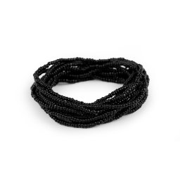 Pružné náramky z rokajlu sada 12 ks, barva 6 černá