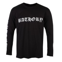 tričko pánské s dlouhým rukávem BATHORY - LOGO - BLACK - PLASTIC HEAD - PH13123LS