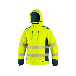 CXS Bunda CXS BEDFORD WINTER, výstražná, zimní, pánská, softshell, žluto-petrolová, vel. XL 1110-105-180-95