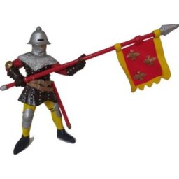 Papo Válečník se standartou červený