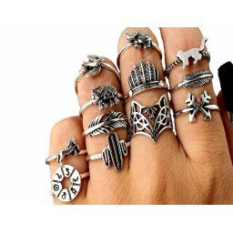 prsten (set 12 ks) JEWELRY & WATCHES - Punk - N42